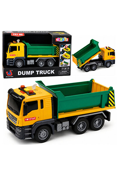 LEAN Camion Basculanta Toys cu Lumini Sunete si Bena Mobila 1:14 Galben 3 ani+