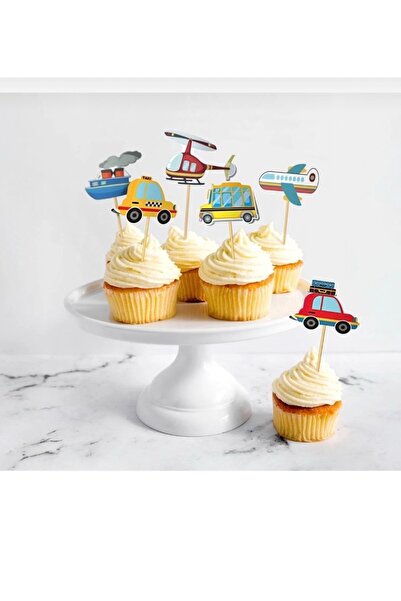 Yamello Taşıtlar Temalı Cupcake Süsleri 12 li– Rengarenk Doğum Günü Ve Parti ...