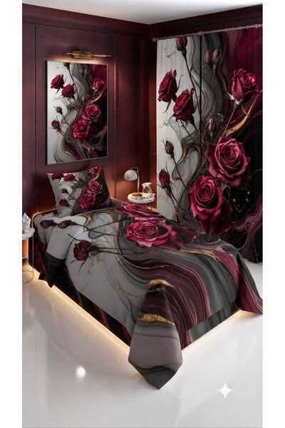 Elmas Dizayn 280*240 Cm. Special Design Single Bedding Set with Background Cu...