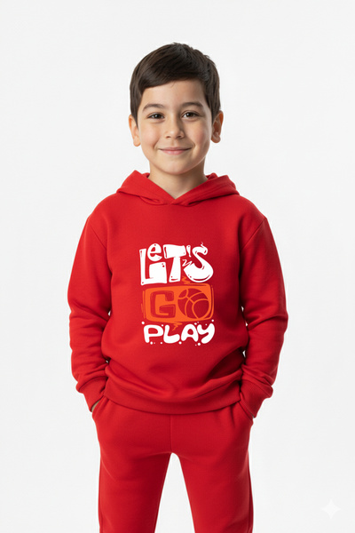 Let's Wear طقم سويت شيرت وبنطلون رياضي فاخر مطبوع للأطفال من Let's Go Play - ...