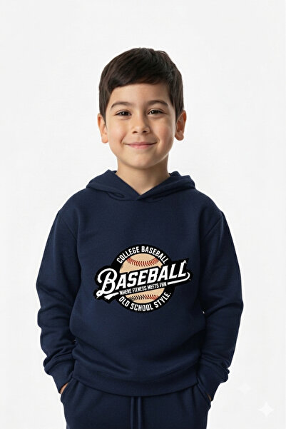 Let's Wear Baseball Printed Premium Sweatshirt & Sweatpants Set for Kids - 2 ...