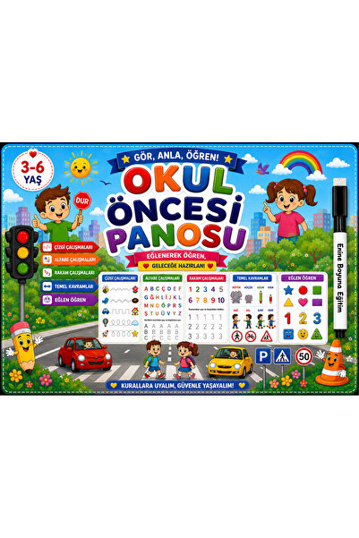 Enine Boyuna Eğitim OKUL ÖNCESİ PANOSU – Spiralli Büyük Boy Kitap | A3 Boyut ...