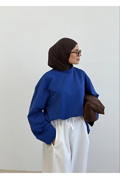 MODA AKSA 3068 BASİC BLUZ SAKS MAVİ
