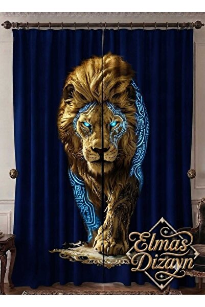 Elmas Dizayn Special Production Brand 240*280 cm Double Wing Background Curta...
