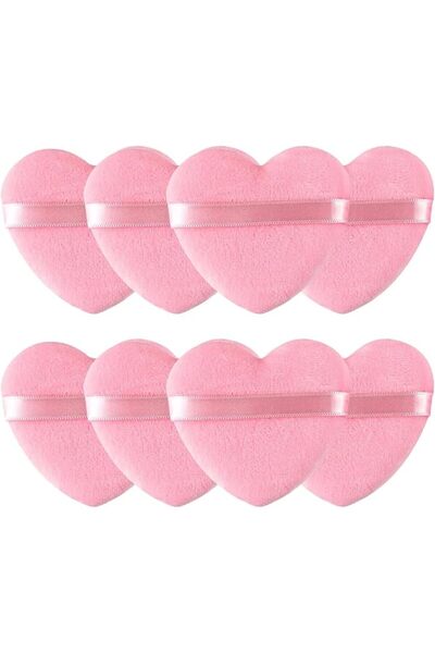 Funinside 8 Pieces Heart Shape Powder Puffs, Face Cosmetic Powder Puff, Washa...
