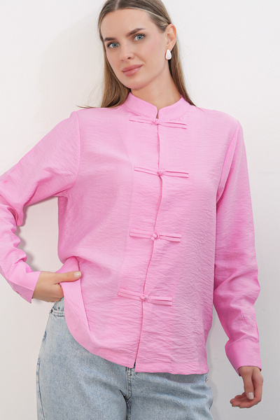 Bigdart Women's Design Lace-Up Shirt 20405 - Pink