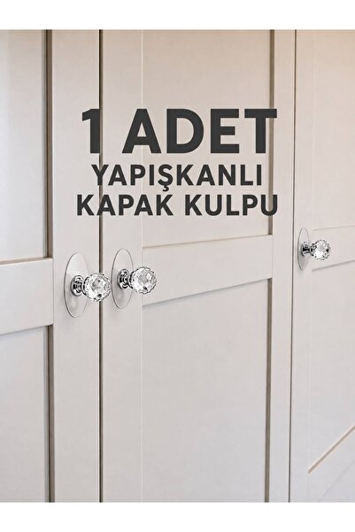KARTEYA YAPIŞKANLI KRİSTAL DOLAP KULPU TEKLİ