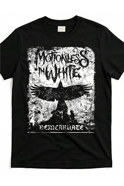 2BIR تي شيرت رجالي بشعار Motionless In White |   منتج رسمي نادر بتصميم جناح ع...