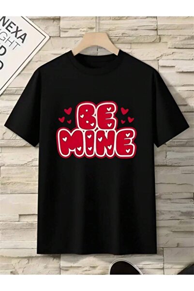 21JNRY تي شيرت بتصميم "Be Mine Valentine" برقبة مستديرة وأكمام قصيرة مع تصميم...