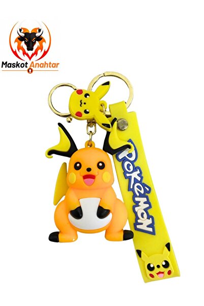 MaskotAnahtar Büyük Boy Lüx Silikon Anahtarlık PIKACHU