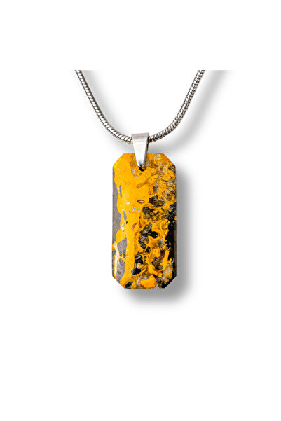 craftmystic Titanium necklace with rectangular jasper - Vibrating energy and ...