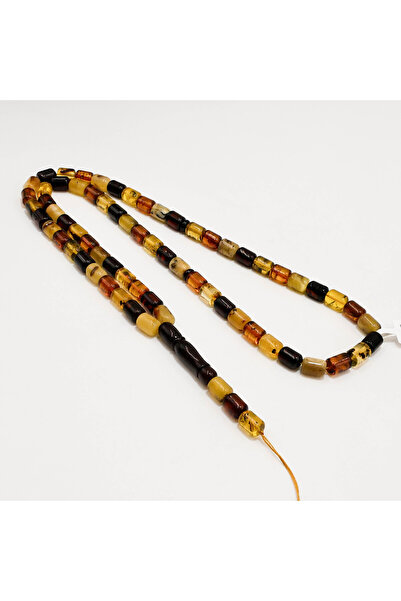 Generic Brand Makintosh Amber Rosary – 69 Beads 7.5×10.5mm Multicolor Barrel ...