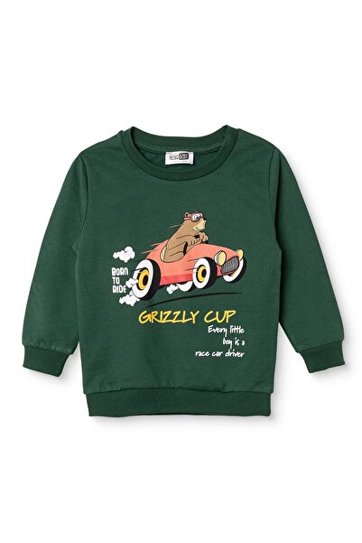 ebebek Hello Baby HelloBaby Erkek Bebek Sweatshirt Ayı Baskılı Bisiklet Yaka ...