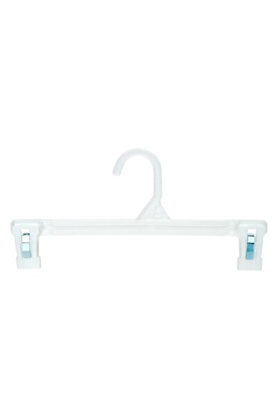 HUMERO Set de 20 umerașe pentru pantaloni, din plastic alb, cu cleme