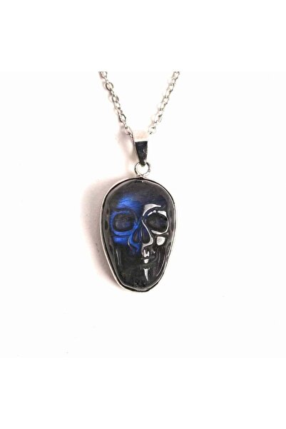craftmystic Ρυθμιζόμενο κολιέ με κρανίο λαμπραδορίτη, προστασία και εσωτερική...