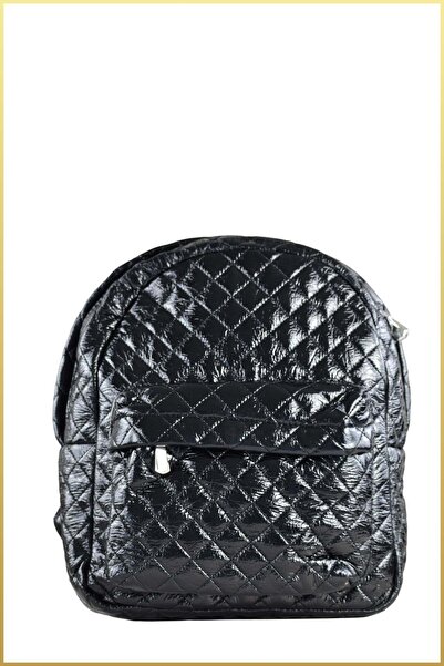 birizmoda Sima Women's Quilted Parachute Fabric Backpack - Black