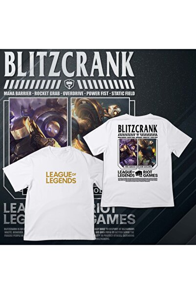 EZ Design League of Legends -Blitzcrank- Printed Oversize White T-Shirt