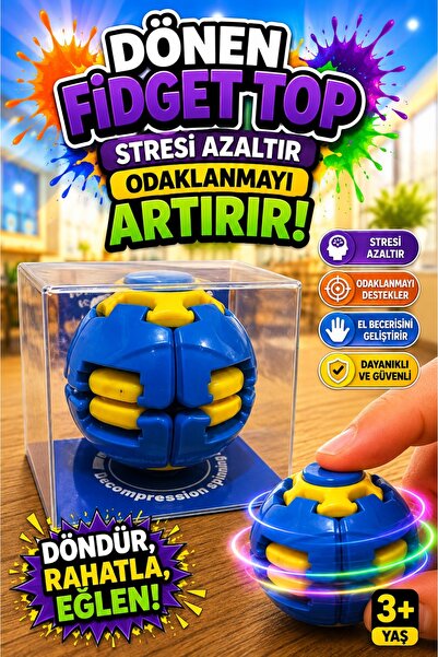 SCOWETTO Bas Spin Stress Ball Toy Spinball Blue