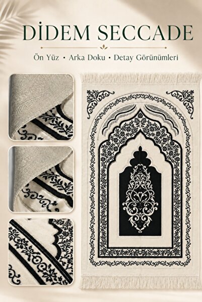 İlkbenaldim Didem Prayer Rug Lined with Velvet, Soft Textured, Hajj and Umrah...