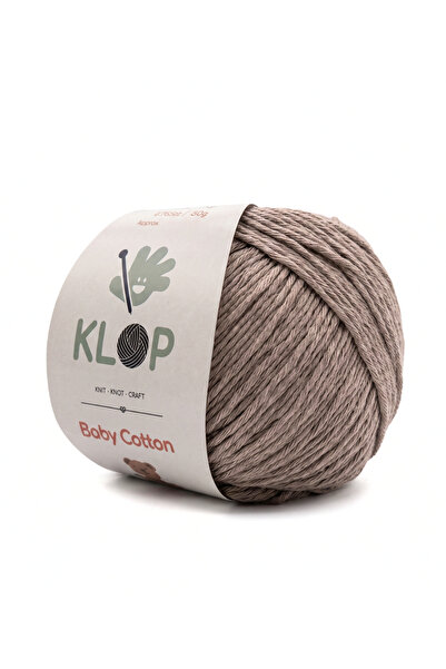 KLOP Amigurumi Oyuncak İpi %100 Pamuk 50 gr 130 Metre Sık İğne Örgü İp Vizon