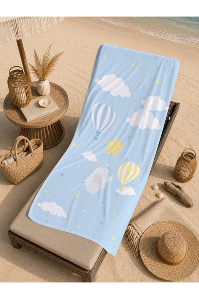 Evmila Cute Flower Crowned Rabbit Pink Patterned 70X150 Beach Towel - Digital...