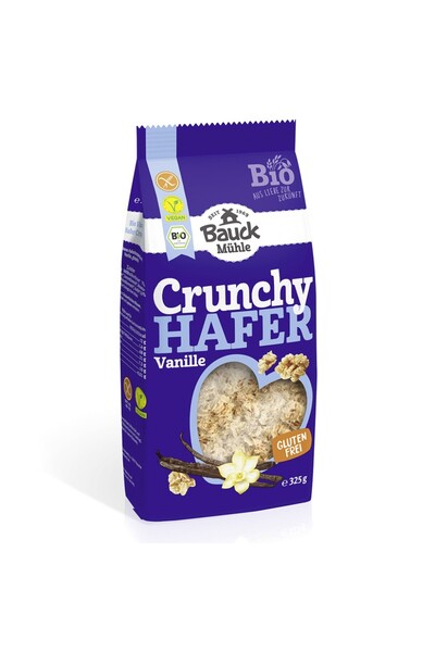 Bauckhof Muesli simplu cu ovăz crocant și vanilie, organic, fără gluten, 325g