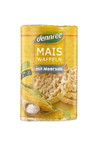 Dennree Inele de porumb expandate, sărate, organice, fără gluten, 120g