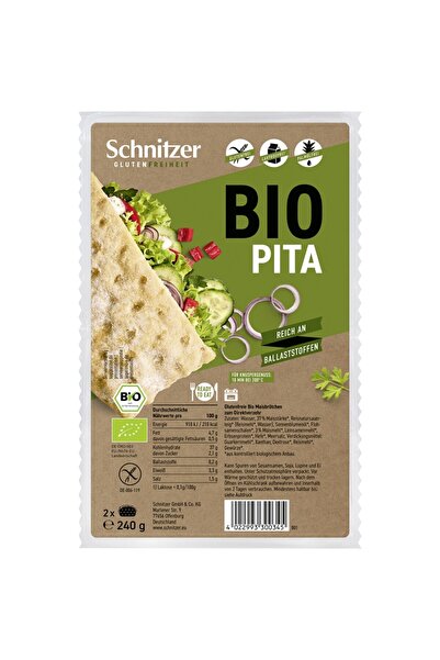 Schnitzer Pita 2 bucăți, fără gluten, bio, 240g