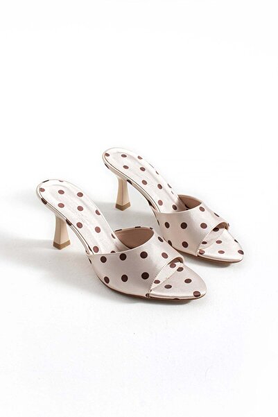 tivana Women's Polka Dot Patterned Daily Classic Thin Heeled Slippers Esta - ...