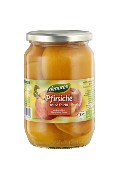 Dennree Compot organic de jumătăți de piersici, 680g