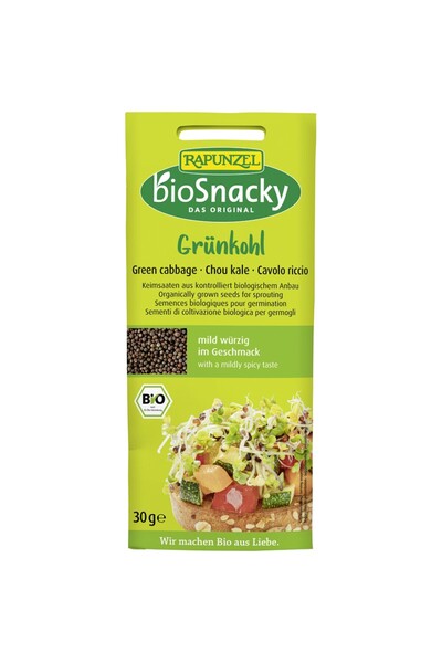 BioSnacky Rapunzel Semințe organice de varză kale pentru germinare, 30g