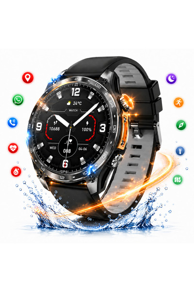 IBESPHERE Smartwatch Premium, 466x466 AMOLED 1.43", GPS și Hărți Offline, Men...