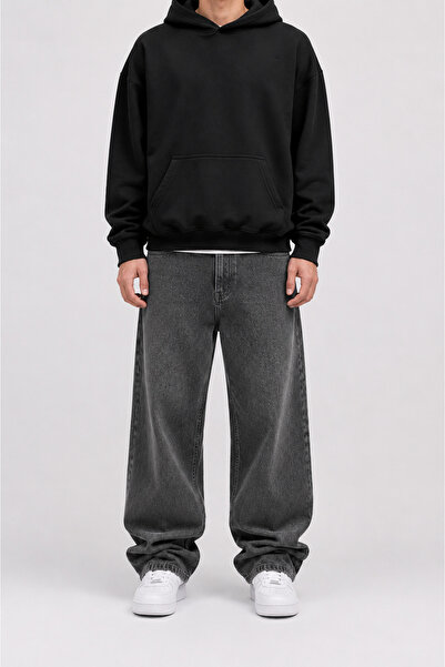 Lyvens Erkek Koyu Füme Baggy Jean Pantolon