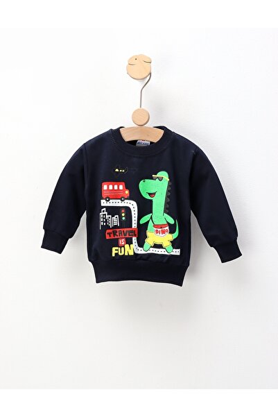 MiniKids Bluza flausata bleumarin dino by FDY