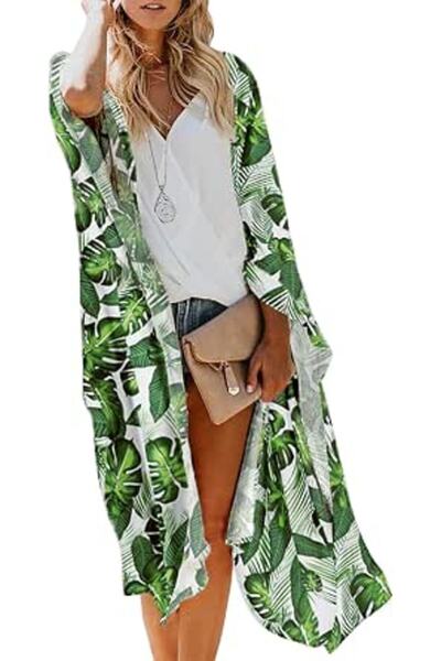 GENERAL MayBuy Women's Summer Long Flowy Kimono Cardigans Boho Chiffon Floral...