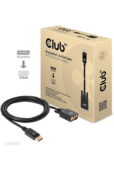 Other Καλώδιο Club3D DisplayPort αρσενικό - VGA αρσενικό 2μ Μαύρο (CAC-1012)