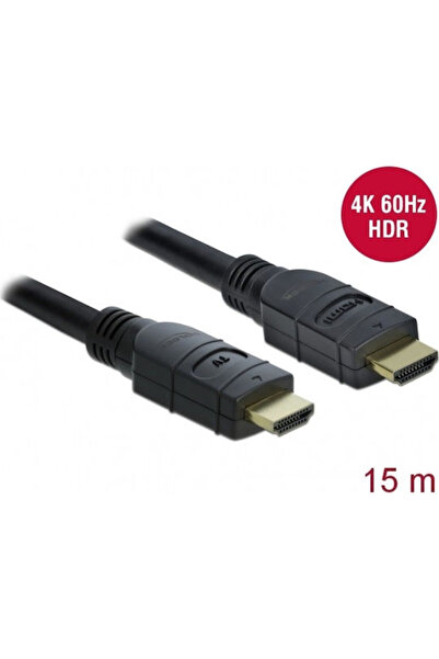 DELOCK Ενεργό Καλώδιο HDMI - HDMI Αρσενικό 15μ Μαύρο Κωδικός: 85285