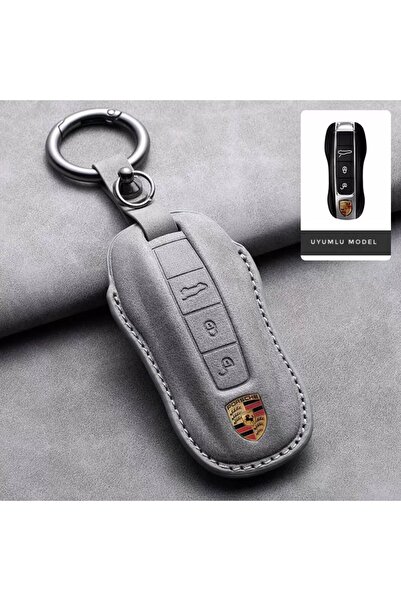 keymatik Porsche Cayenne Panamera Macan Lüks Deri Anahtar Kılıfı