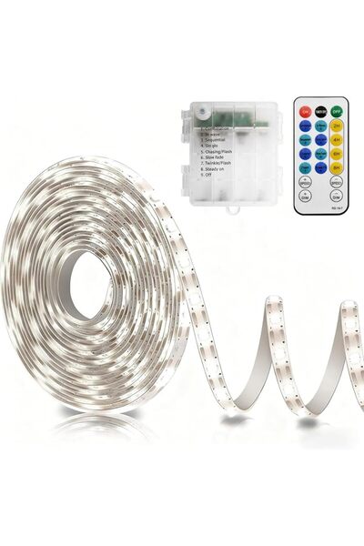 echosari Battery Powered Led Strip Lights with Remote Warm White, 8 Modes, Di...