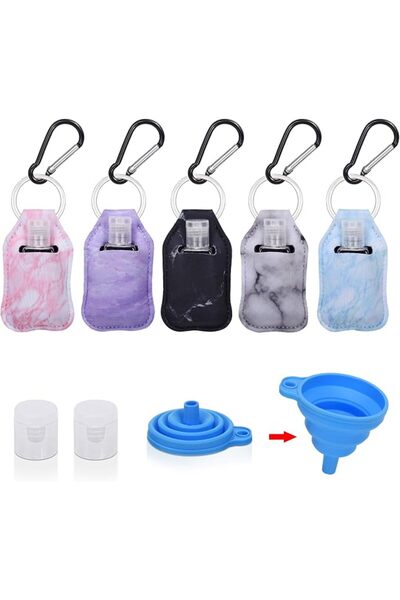 GENERAL Hand Sanitizer Holder,5 Pack Empty Travel Size Bottle and Keychain Ho...