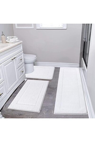 Pauwer Bathroom Rugs Sets 3 Piece Bathroom Shower Rugs with U-Shaped Contour ...