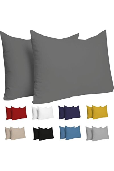 Dreamzie Pillow Cases 65 x 65 cm (Set of 2) - 100% Cotton Jersey 150 GSM - Wh...