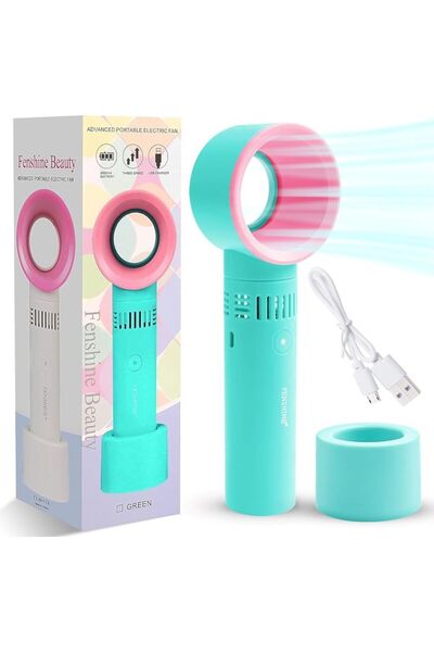 fenshine مروحة محمولة صغيرة قابلة لإعادة الشحن عبر USB، مجفف رموش بدون شفرات،...