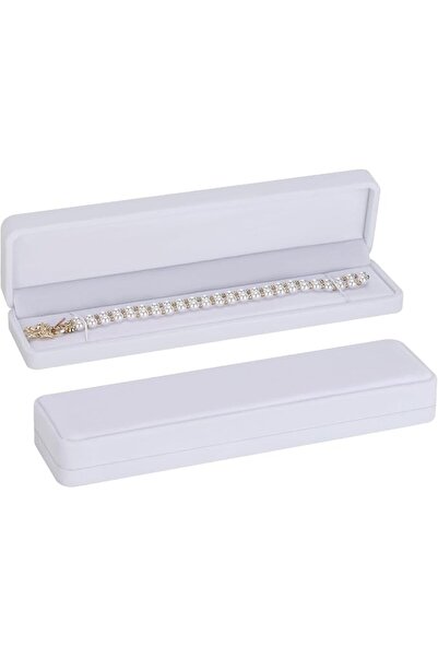 LETURE 2 Pieces Long Velvet Jewelry Chain Necklace Gift Box Set, Bracelet Sto...