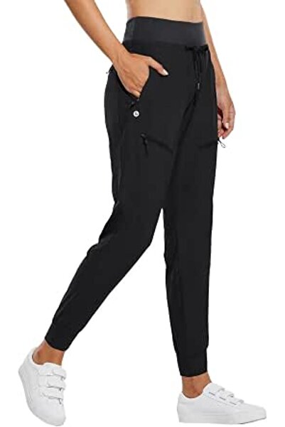 BALEAF Women's Joggers Lightweight Hiking Pants High Waist 5 Zipper Pockets Q...