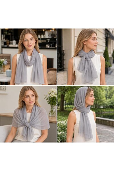YOUR SMİLE for Women Lightweight Breathable Solid Color Soft Chiffon Long Fas...