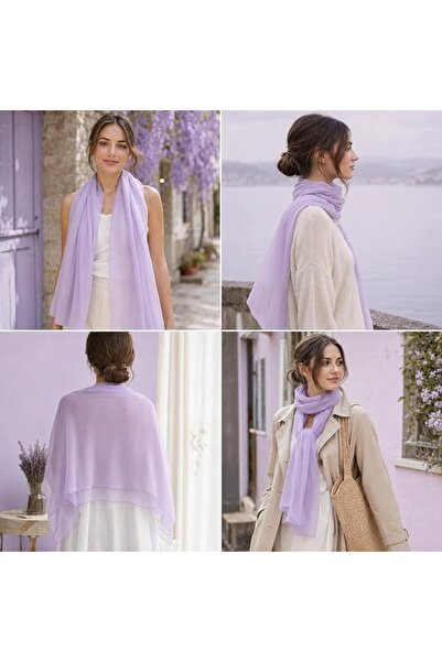 YOUR SMİLE for Women Lightweight Breathable Solid Color Soft Chiffon Long Fas...