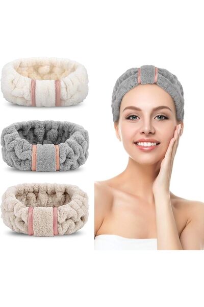 KASTWAVE Spa Microfiber Headbands 3 Pack, SkinCare Face Wash Makeup Towel Hea...