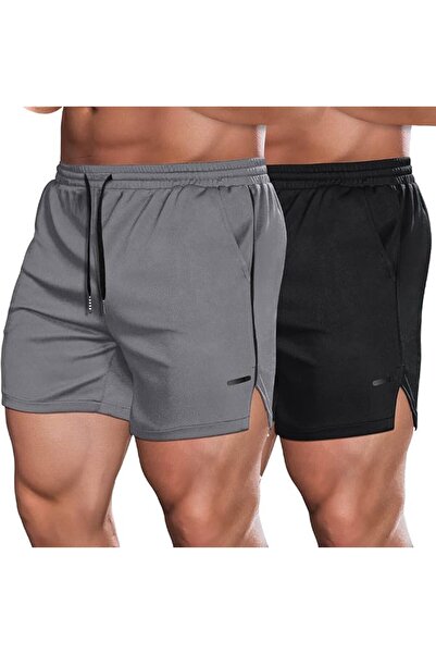 COOFANDY Men's 2 Pack Gym Workout Shorts Mesh Lightweight Bodybuilding Pants ...
