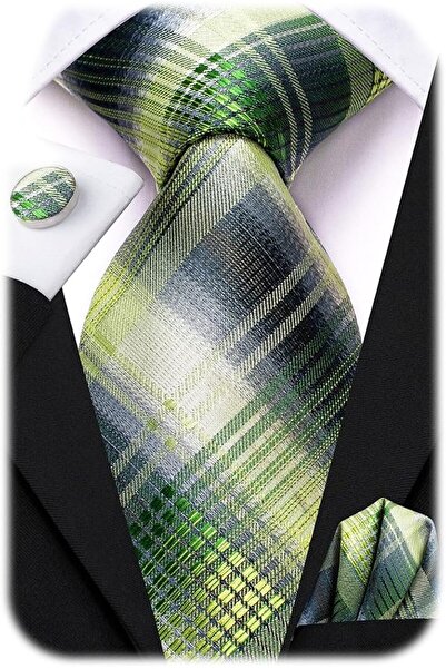 Dubulle Mens Paisely Silk Tie for Men Necktie and Pocket Square Set